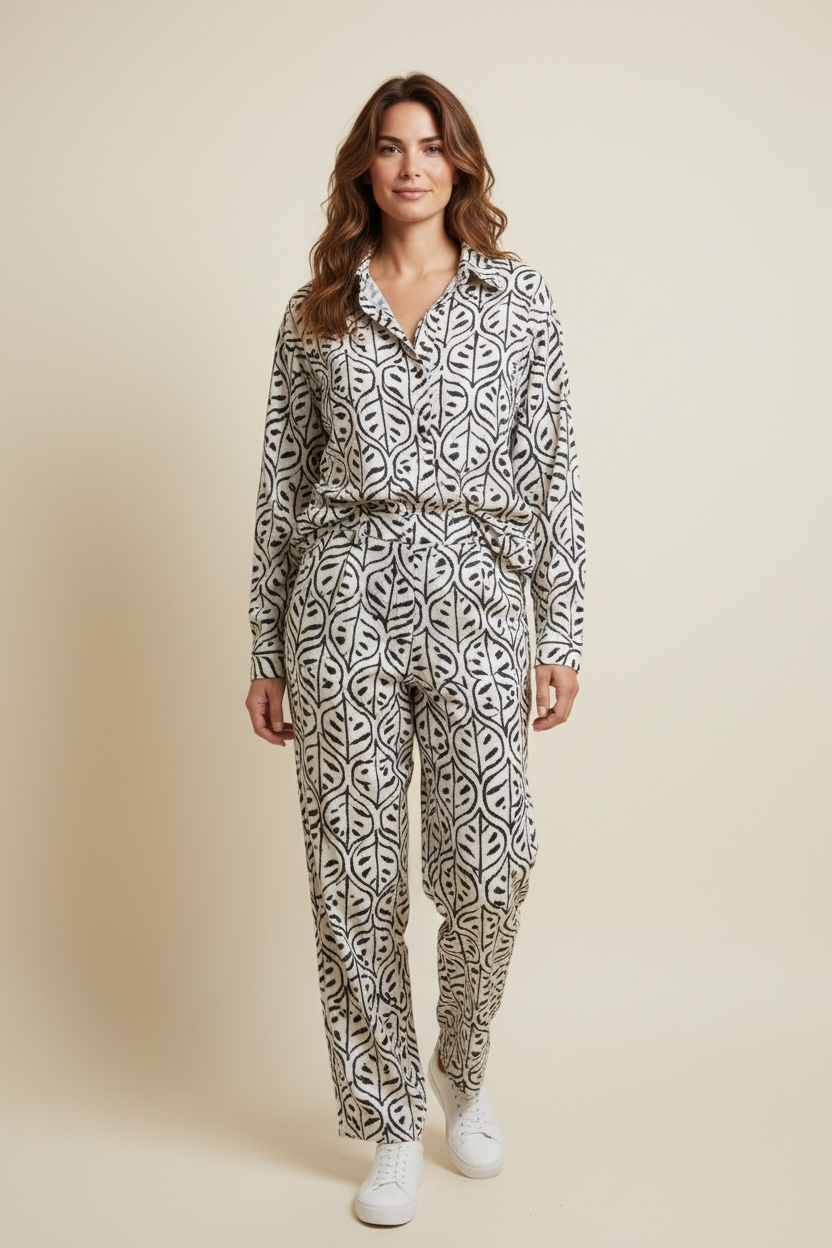 CAMICIA MORBIDA FANTASIA FOGLIE