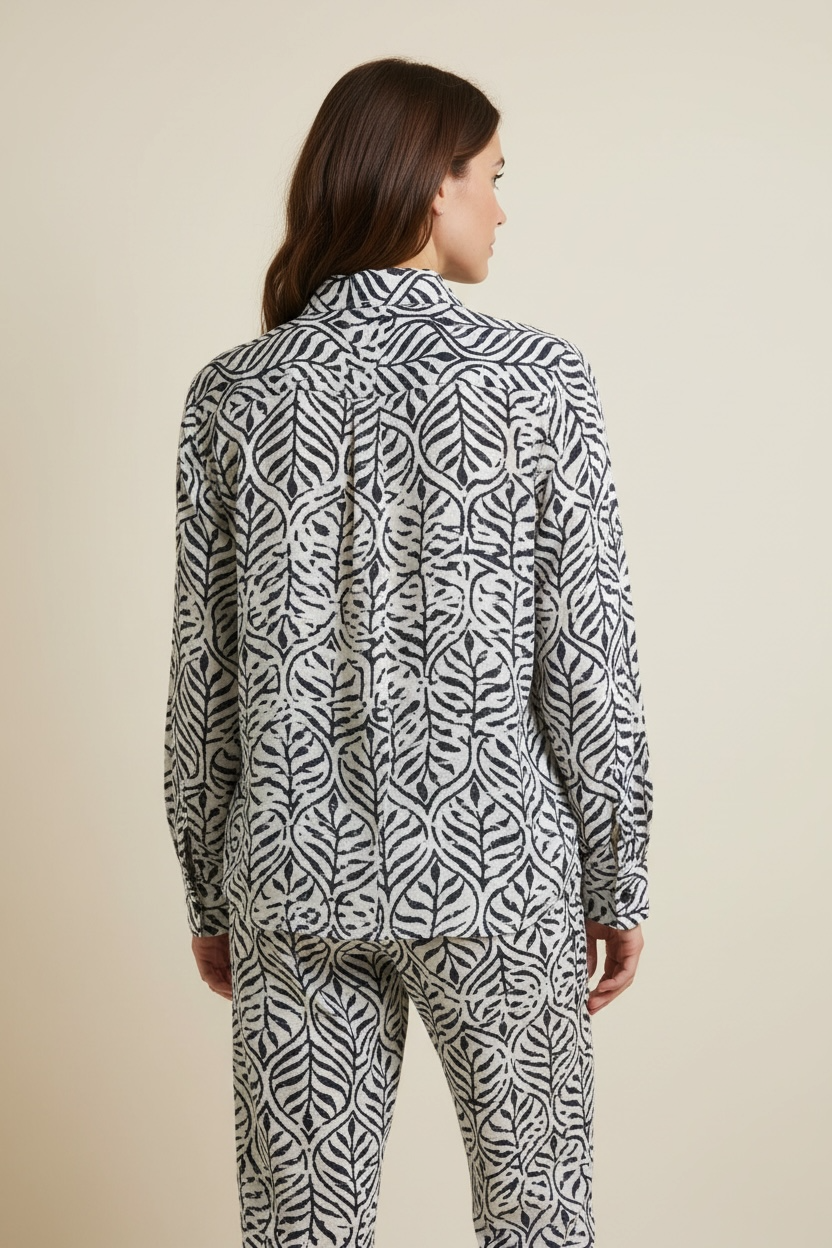 CAMICIA MORBIDA FANTASIA FOGLIE - image 2