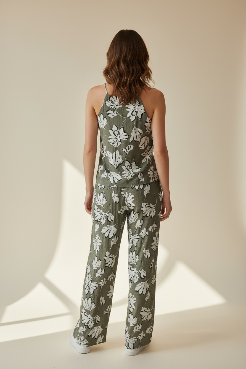 Top scollo americano stampa a fiori