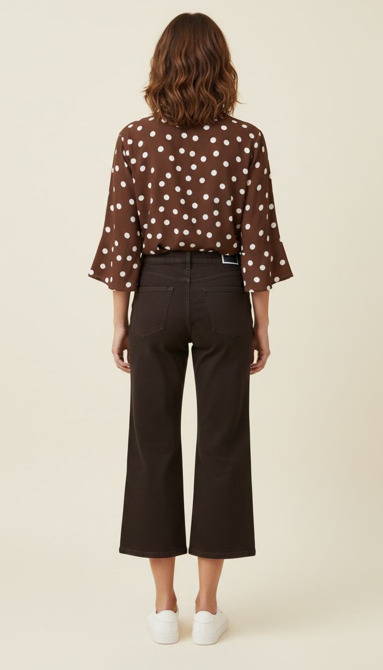 CAMICIA IN VISCOSA A POIS BOTTONI NASCOSTI