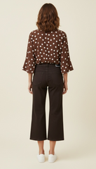 CAMICIA IN VISCOSA A POIS BOTTONI NASCOSTI