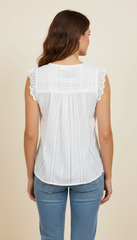Camicia giromanica in pizzo sangallo