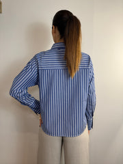 Camicia in cotone rigata con fiocco