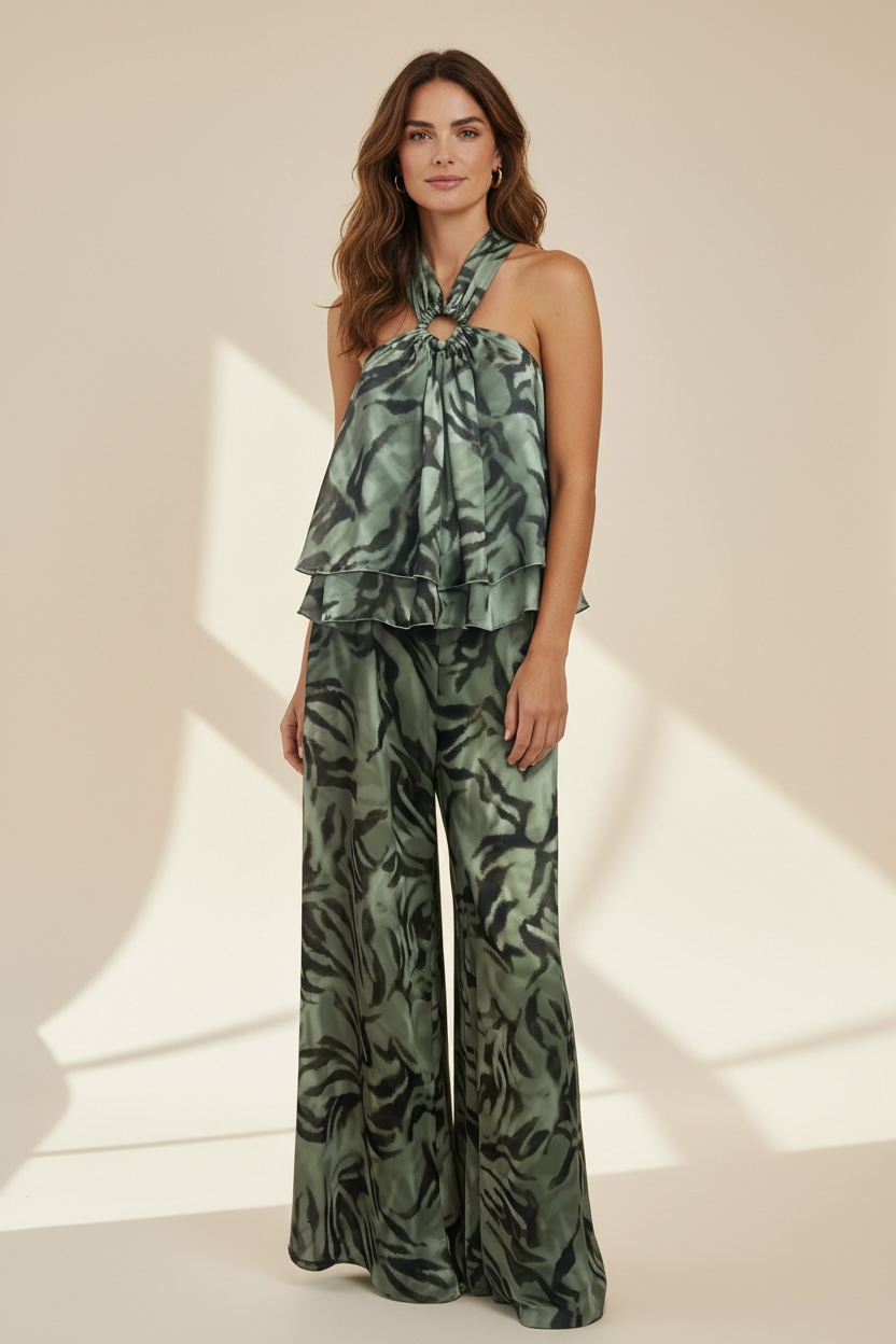 COMPLETO TOP E PANTALONE EFFETTO TUTA 