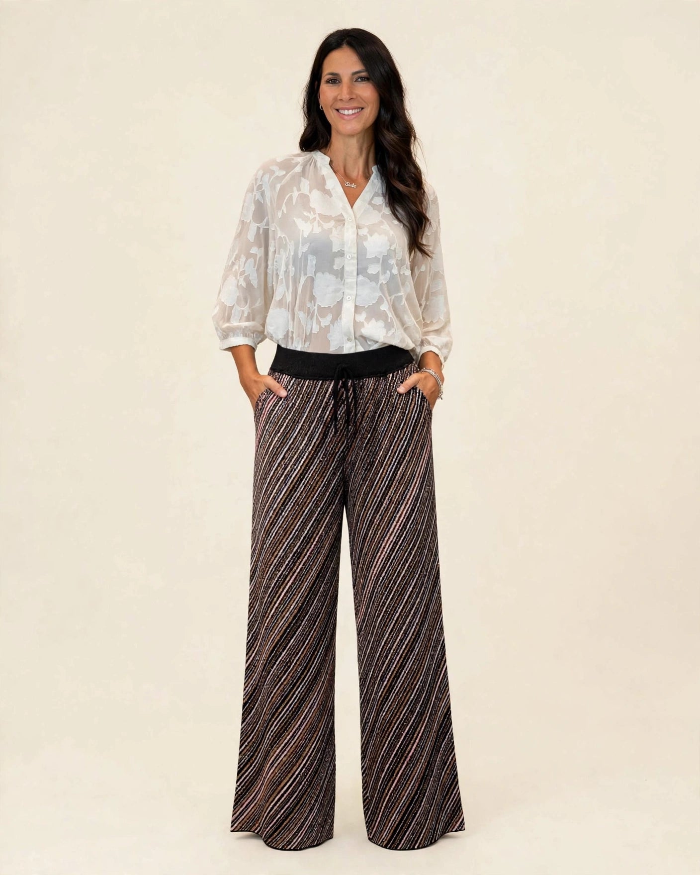 PANTALONE IN LUREX A PALAZZO