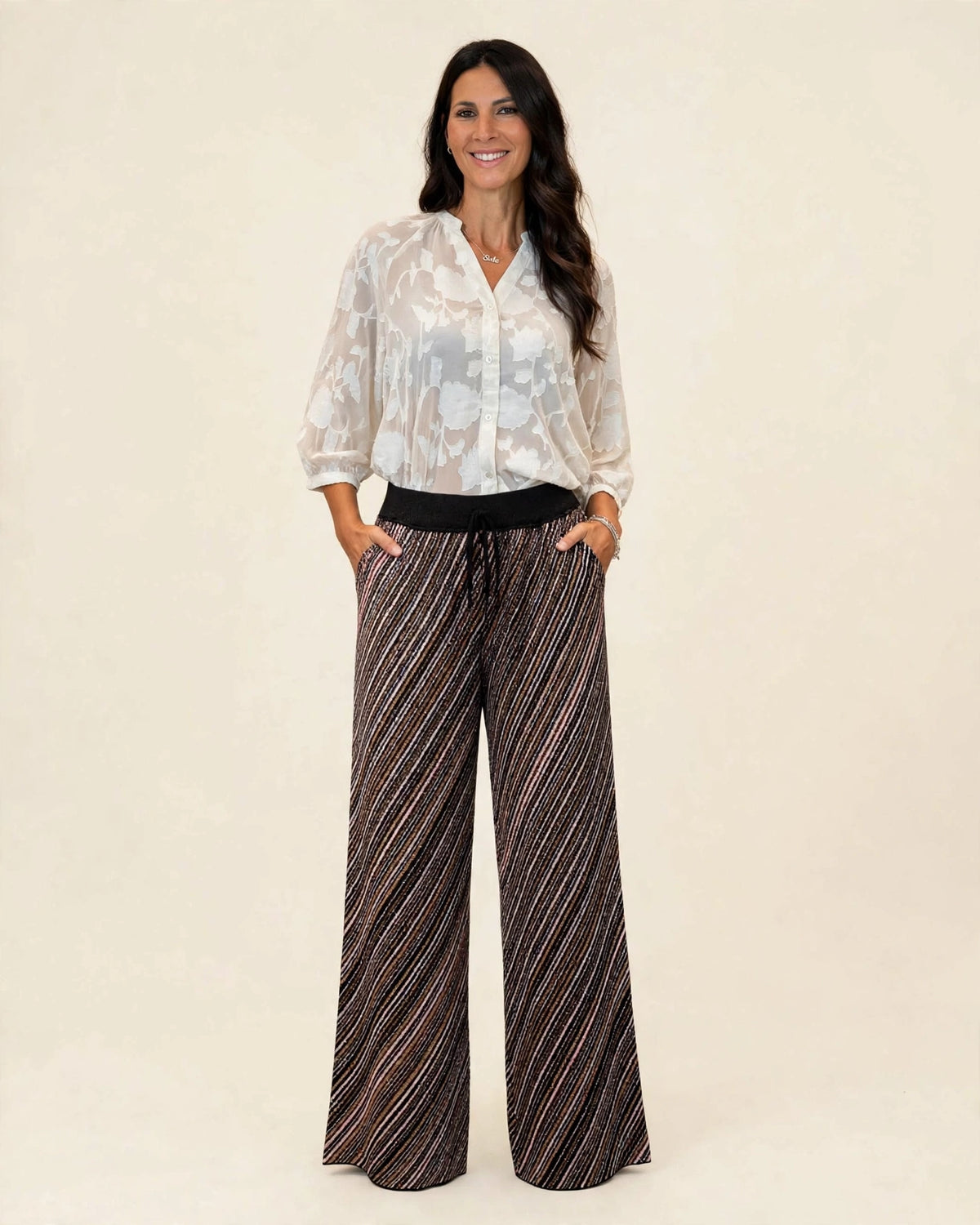 PANTALONE IN LUREX A PALAZZO