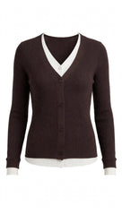 Cardigan doppio strato effetto camicia