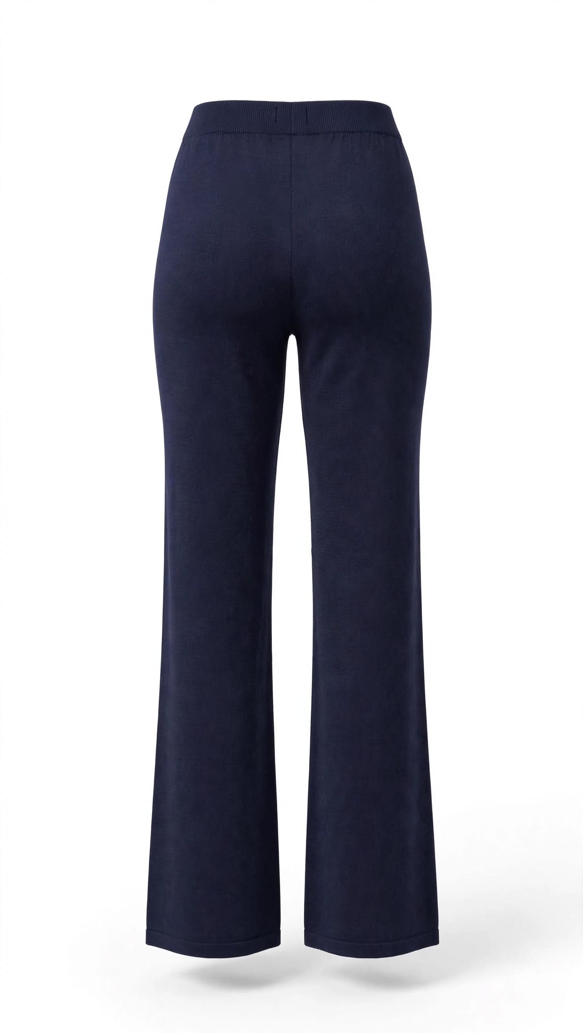 Pantalone a gamba larga in maglia rasata vita alta elasticizzata