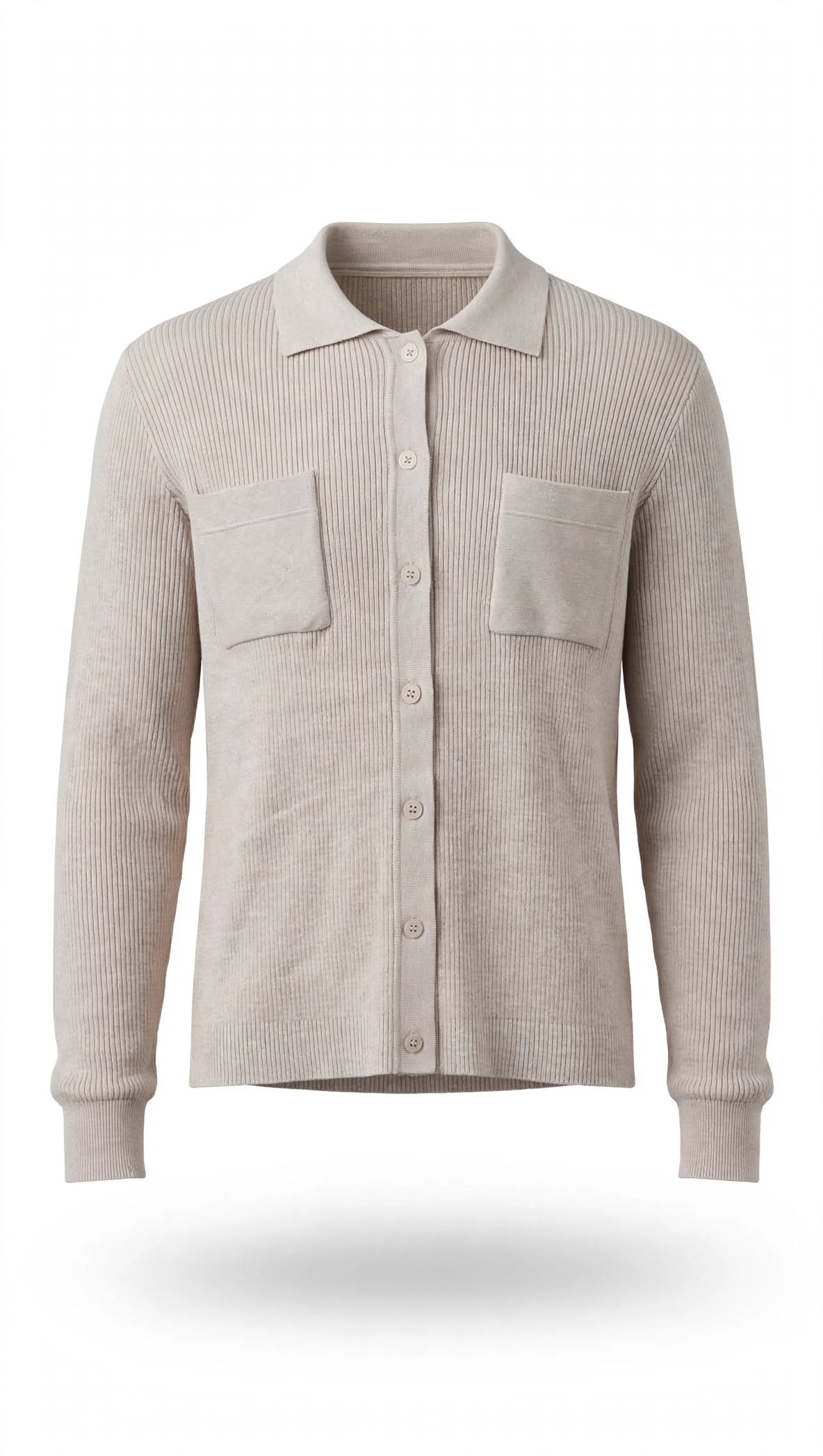 Cardigan polo a costine