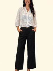 Pantalone a palazzo wide leg a piega