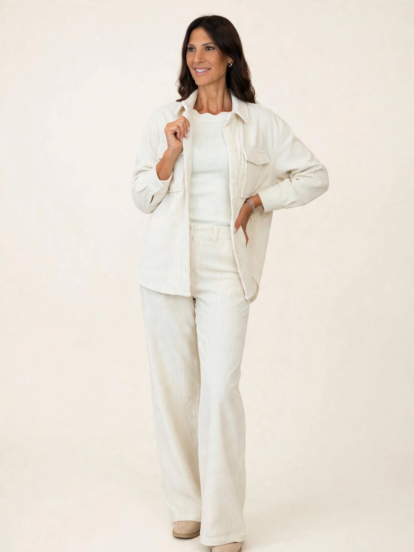 Pantalone a palazzo in velluto a costine
