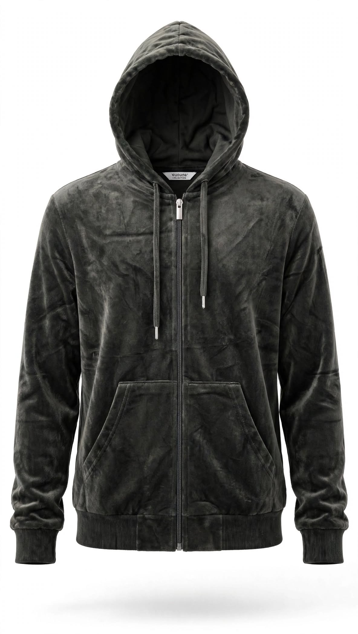 Tuta in ciniglia velluto, felpa zip+ pantalone palazzo