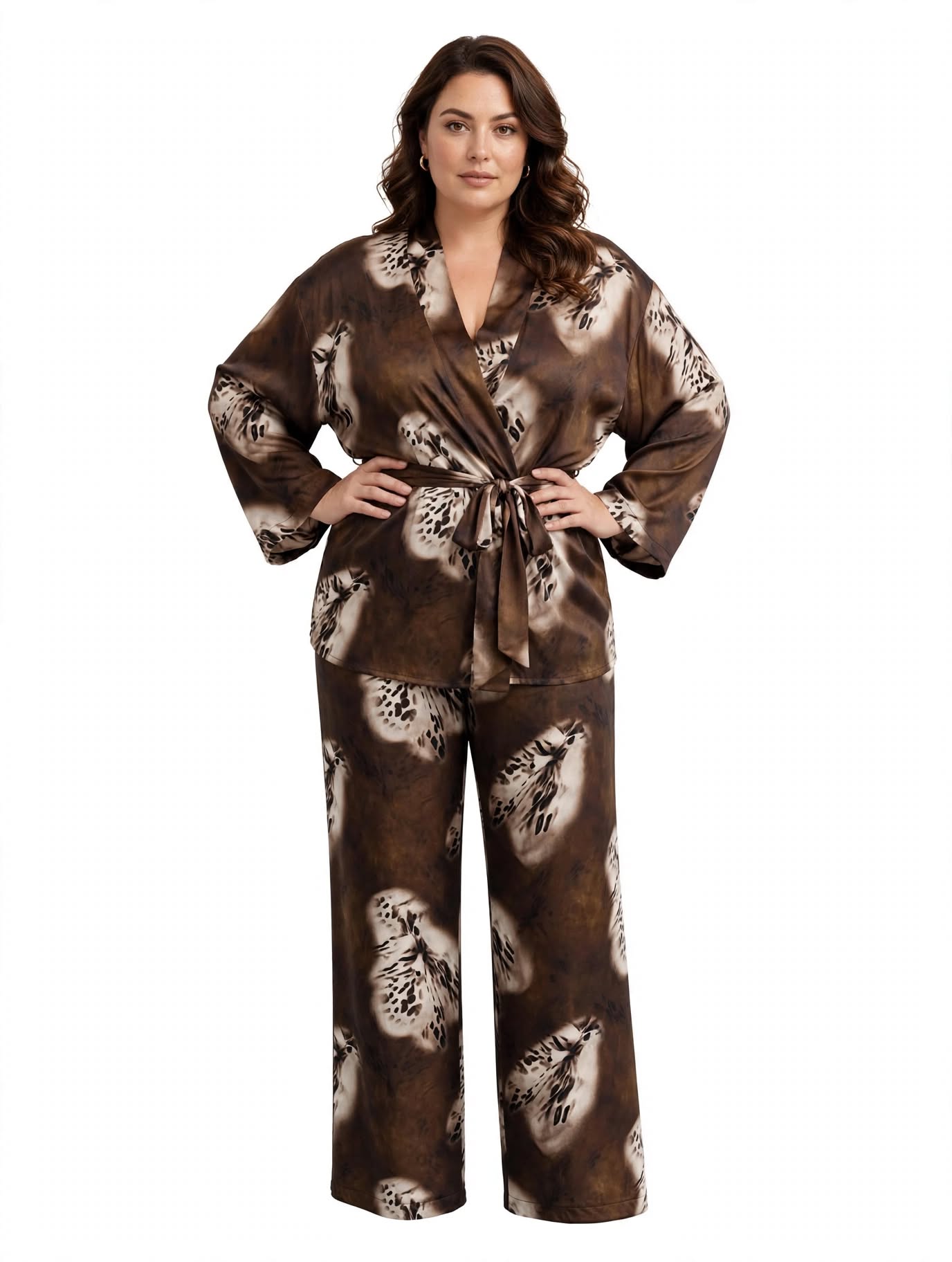 Kimono in raso a fantasia