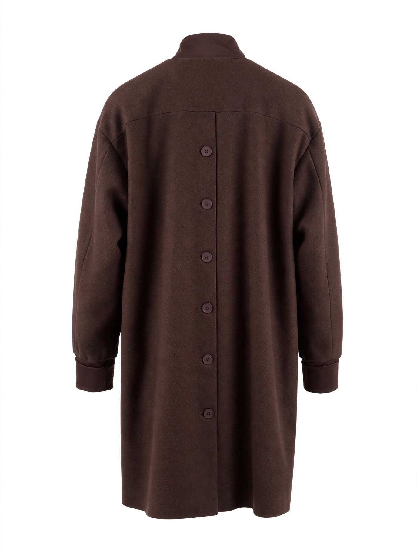 Cappotto oversize con bottoni dietro