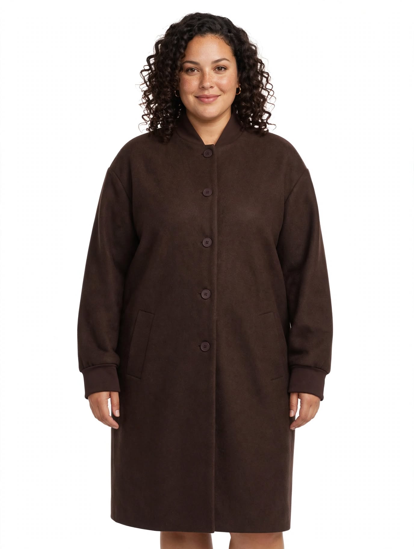 Cappotto oversize con bottoni dietro