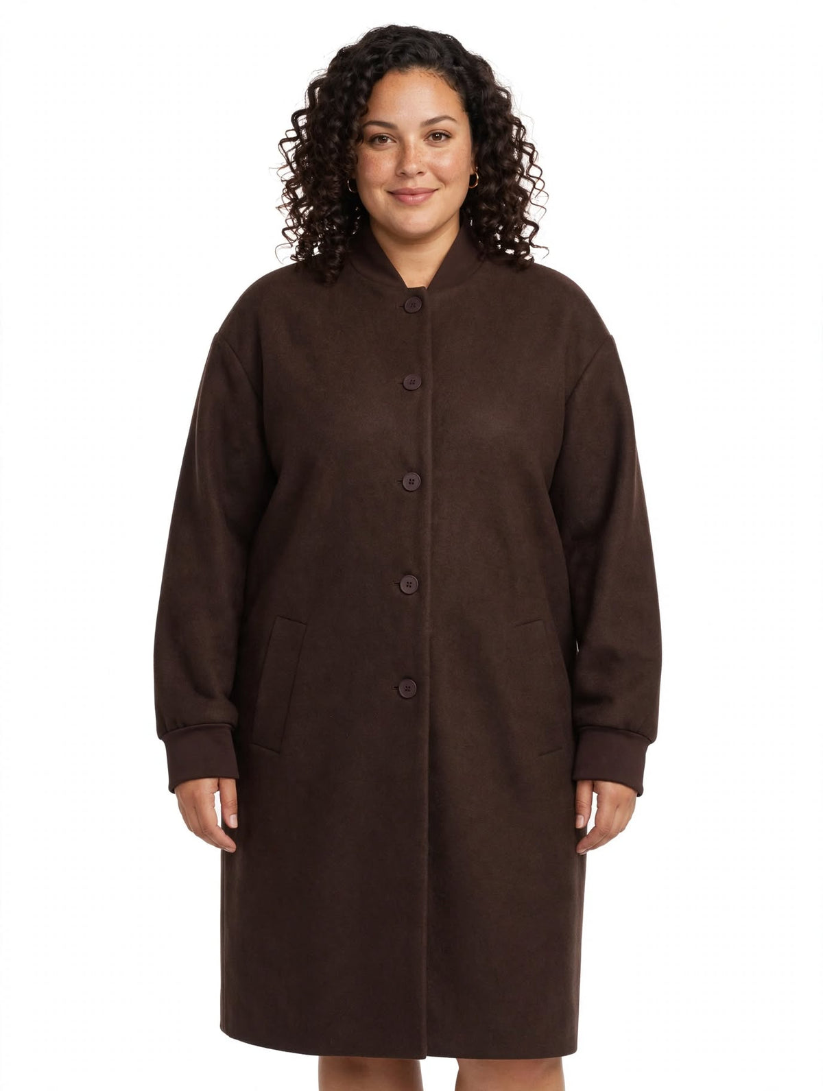 Cappotto oversize con bottoni dietro