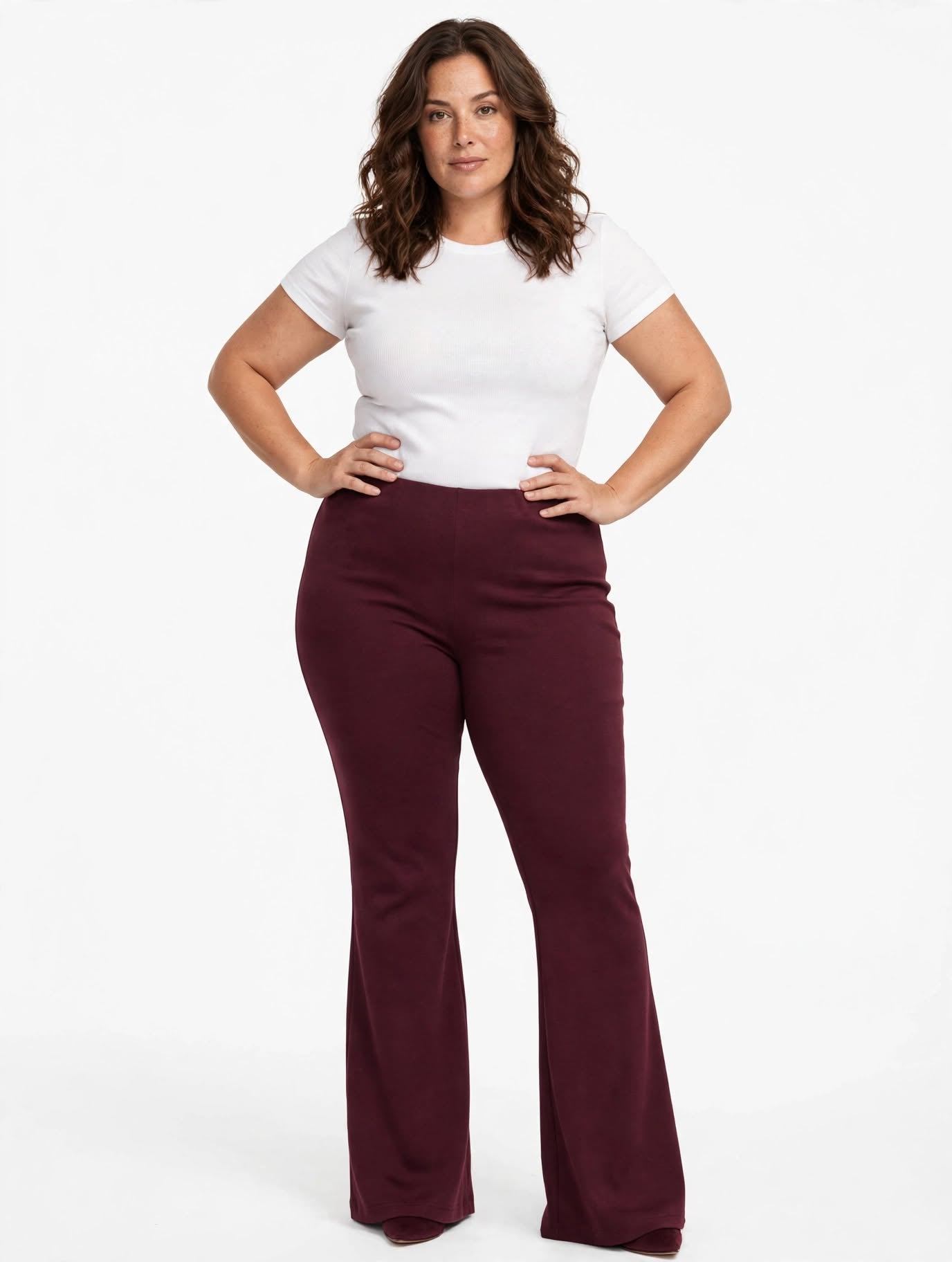Pantalone punto milano vita alta elastico