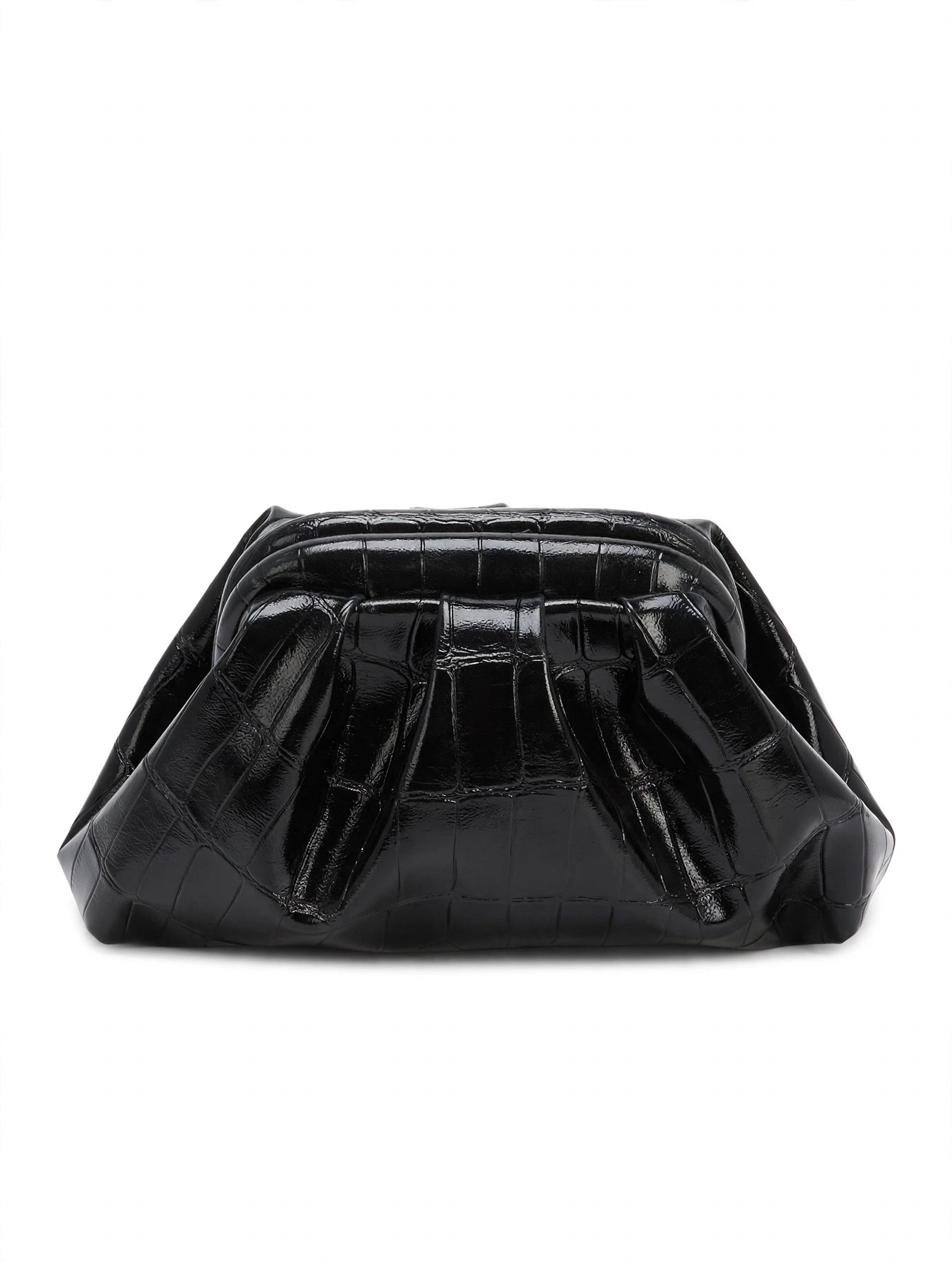 Pochette effetto coccodrillo con catenina