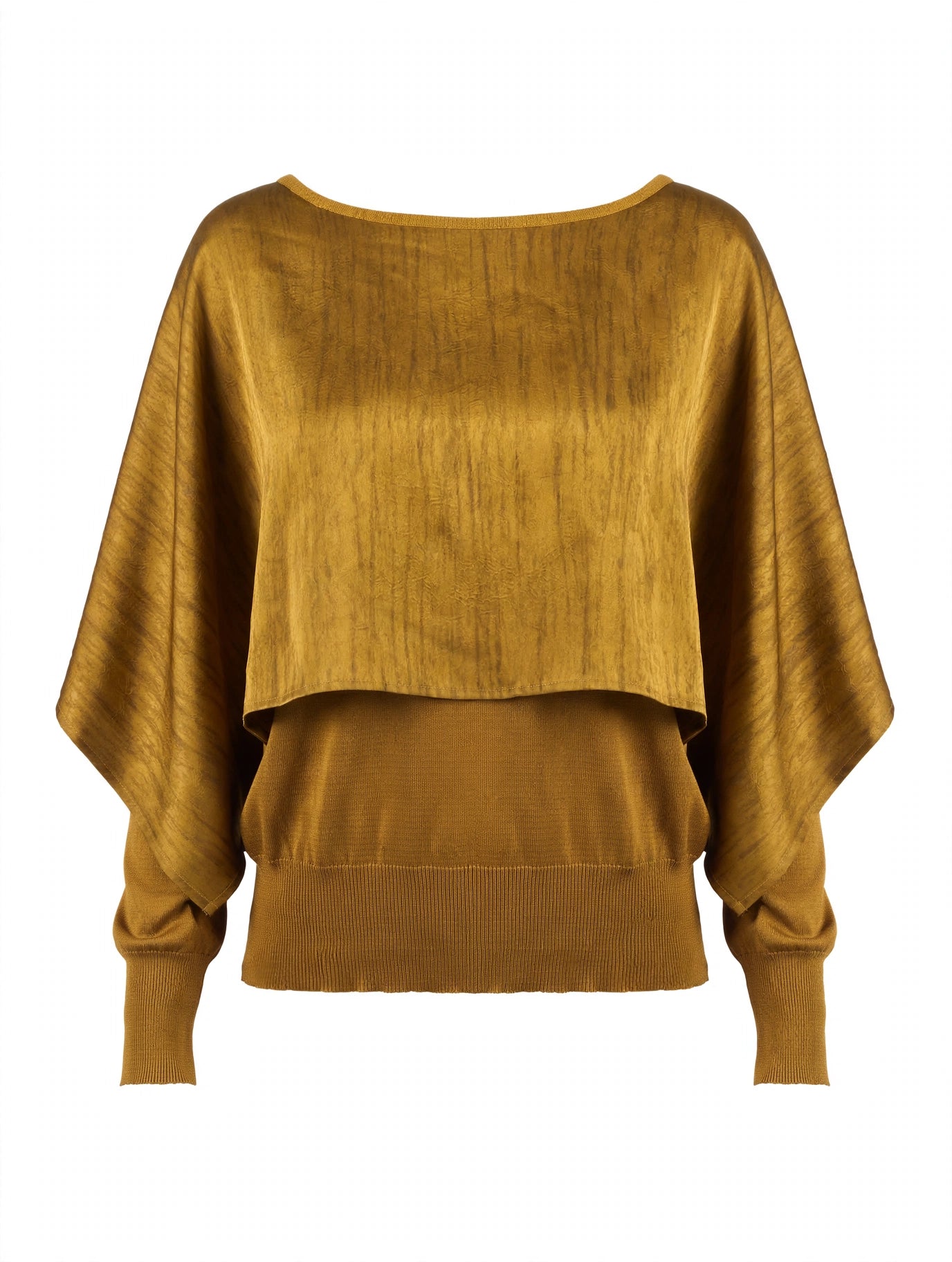 MAGLIA CON MANTELLA SATINATA