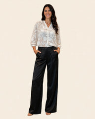 PANTALONE A PALAZZO DONNA EFFETTO RASO