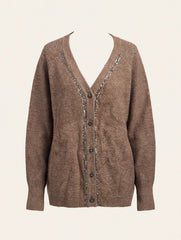 CARDIGAN CON PAILLETTES E BOTTONI GIOIELLO