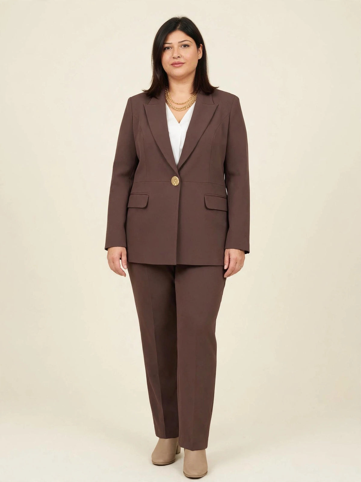 Tailleur con Giacca lunga e pantalone fluido
