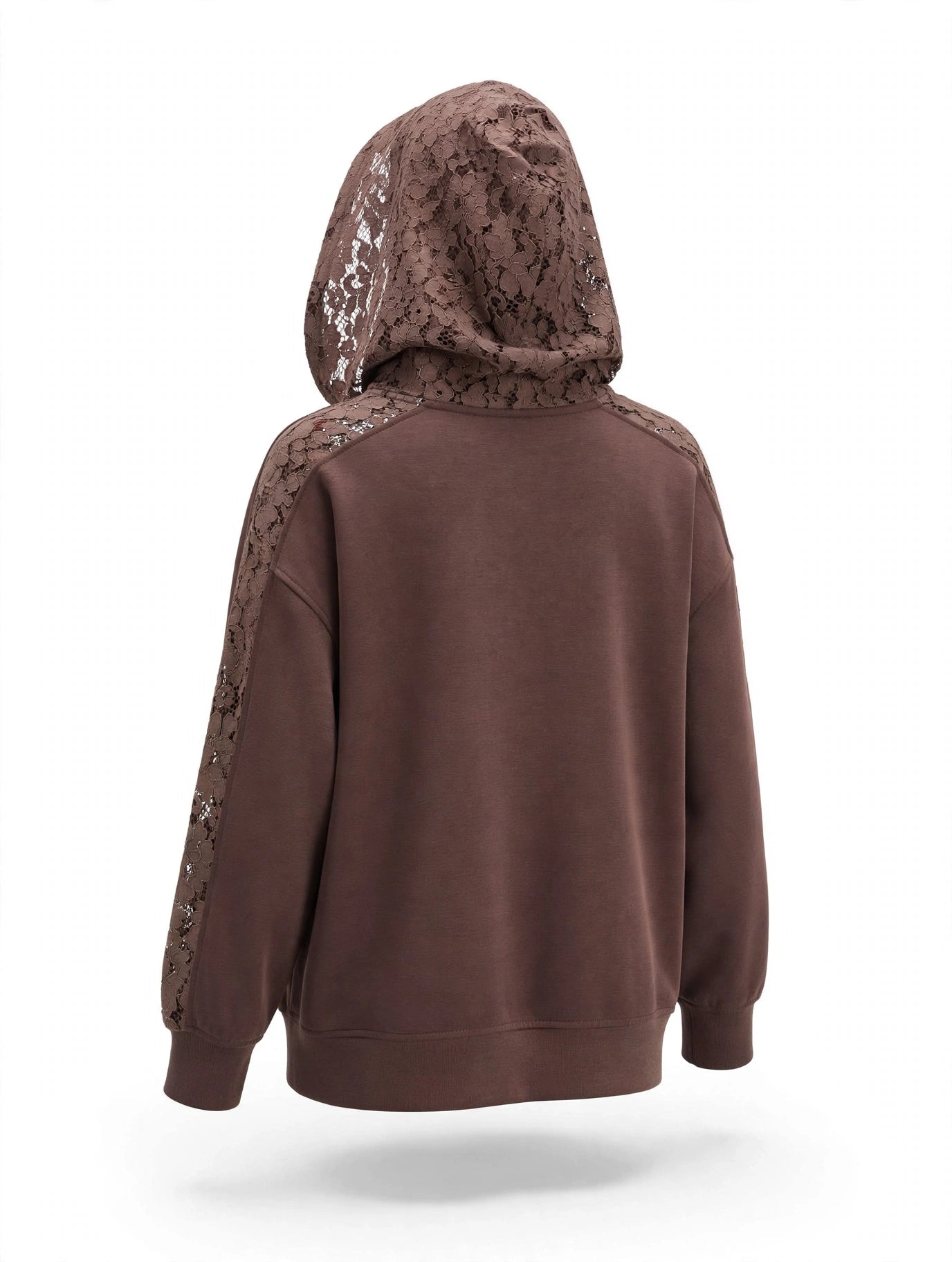 FELPA CON CAPPUCCIO PIZZO E STRASS GIOIELLO