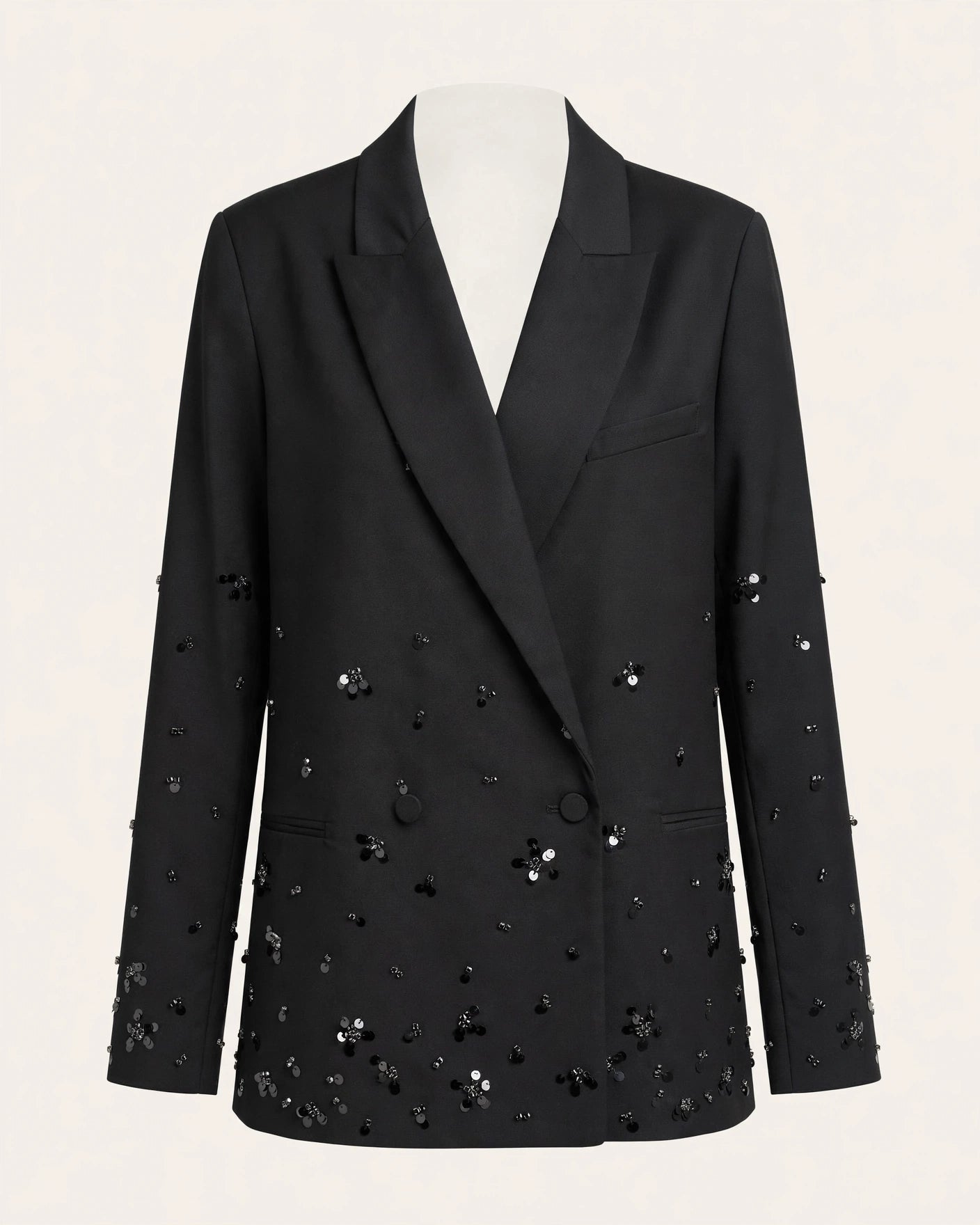 GIACCA CON PAILLETTES A DOPPIOPETTO
