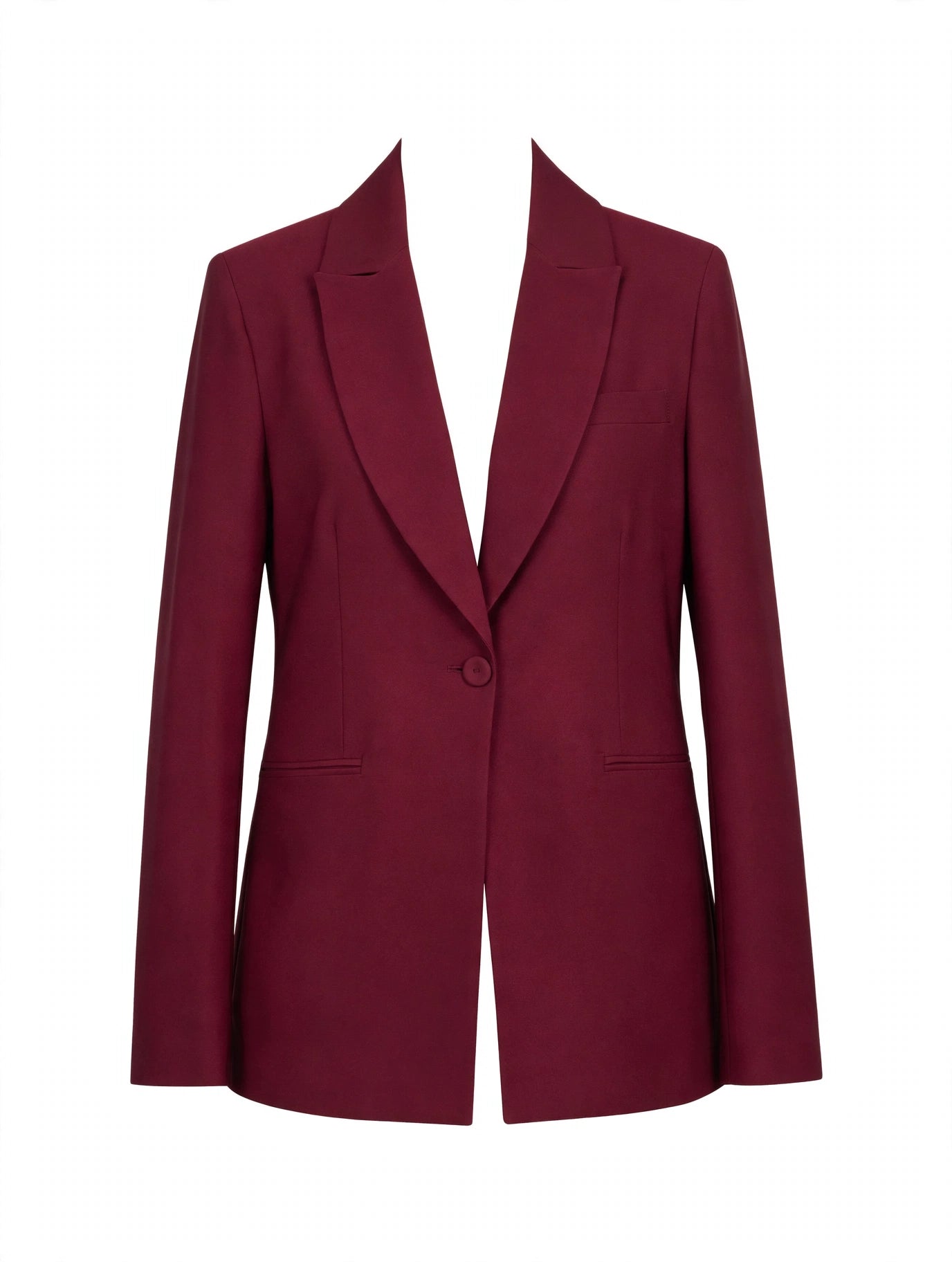 Tailleur con giacca lunga e pantalone a palazzo