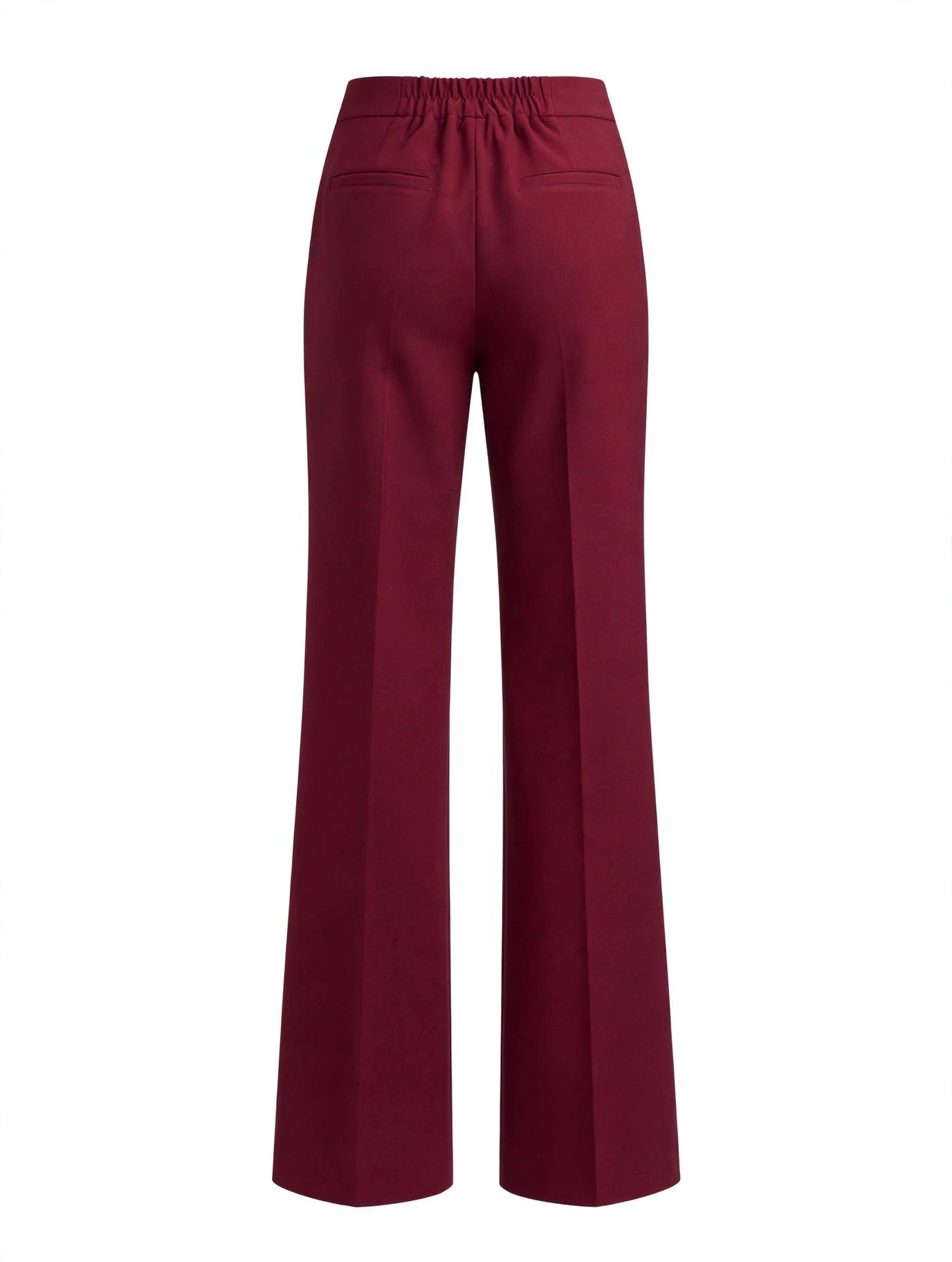 Tailleur con giacca lunga e pantalone a palazzo