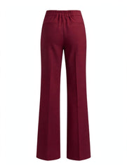 Tailleur con giacca lunga e pantalone a palazzo