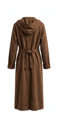 CAPPOTTO LUNGO CINTURA E CAPPUCCIO