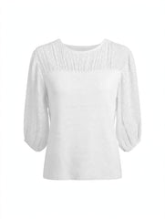 MAGLIA CON MANICHE A PALLONCINO IN VOILE A POIS
