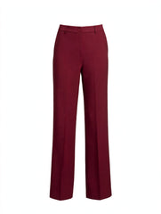 Tailleur con giacca lunga e pantalone a palazzo