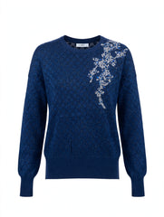MAGLIA IN LUREX CON RICAMO PERLINE