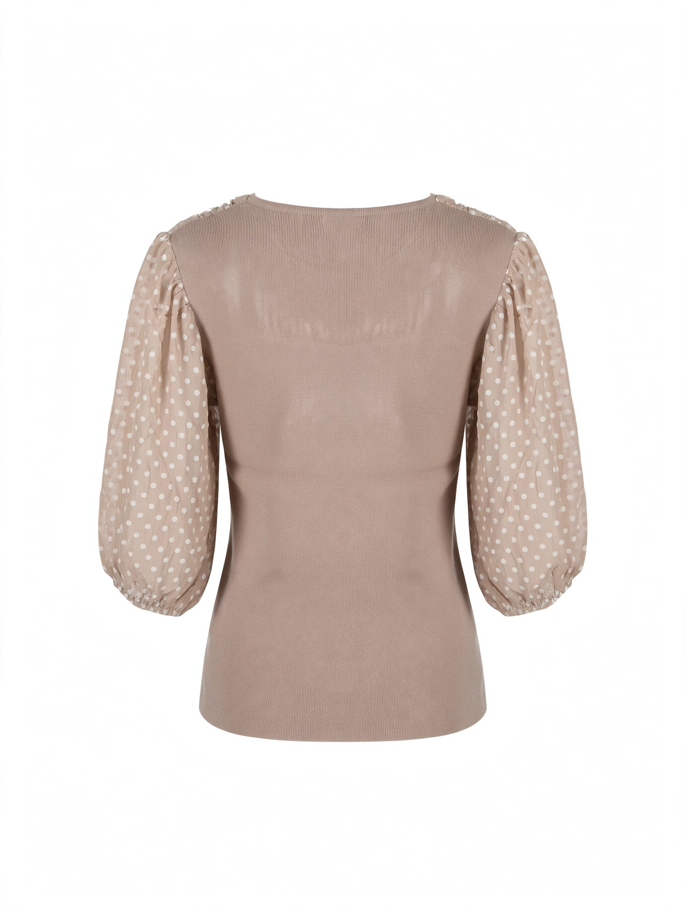 MAGLIA CON MANICHE A PALLONCINO IN VOILE A POIS