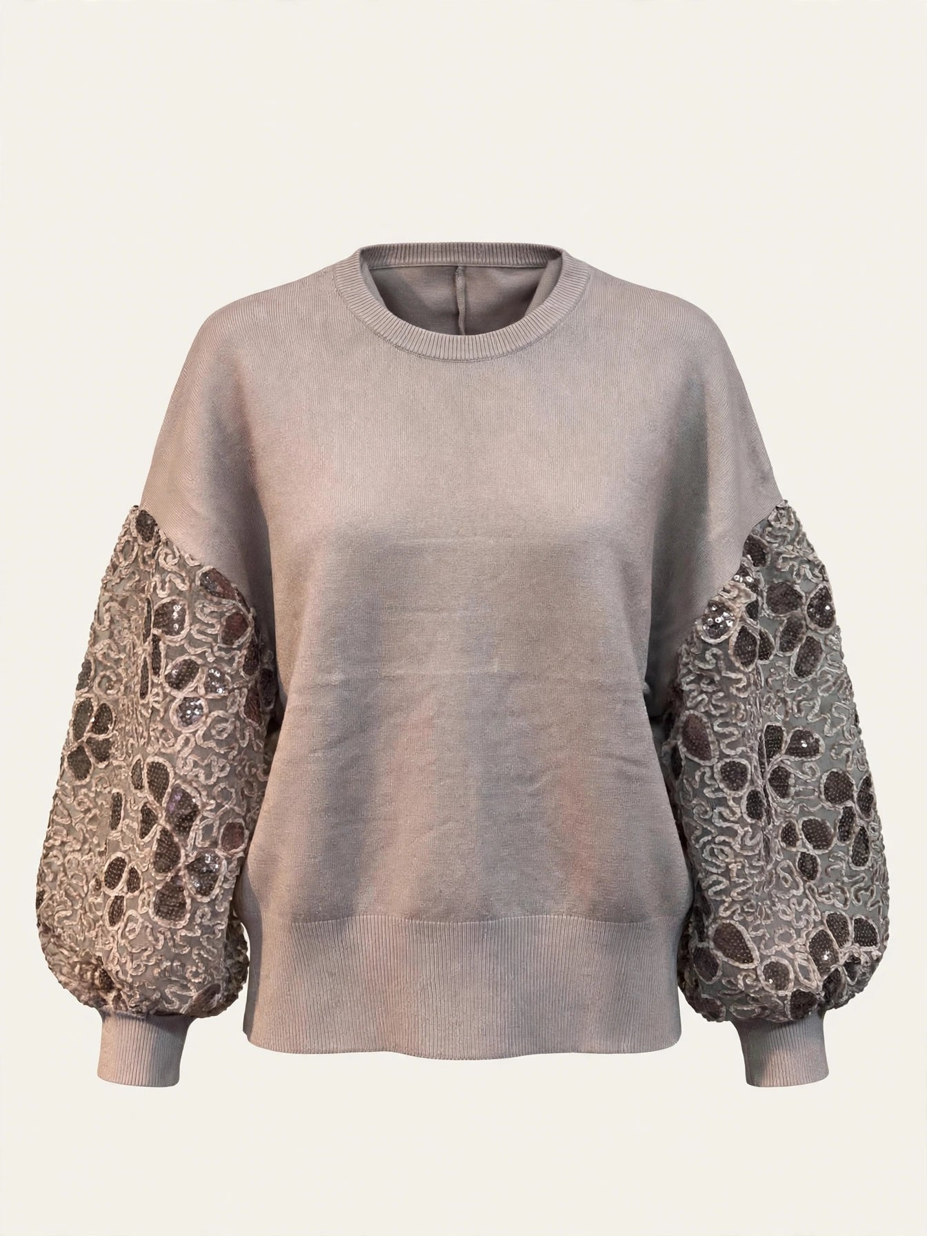 MAGLIA CON MANICHE IN VELO E VELLUTO