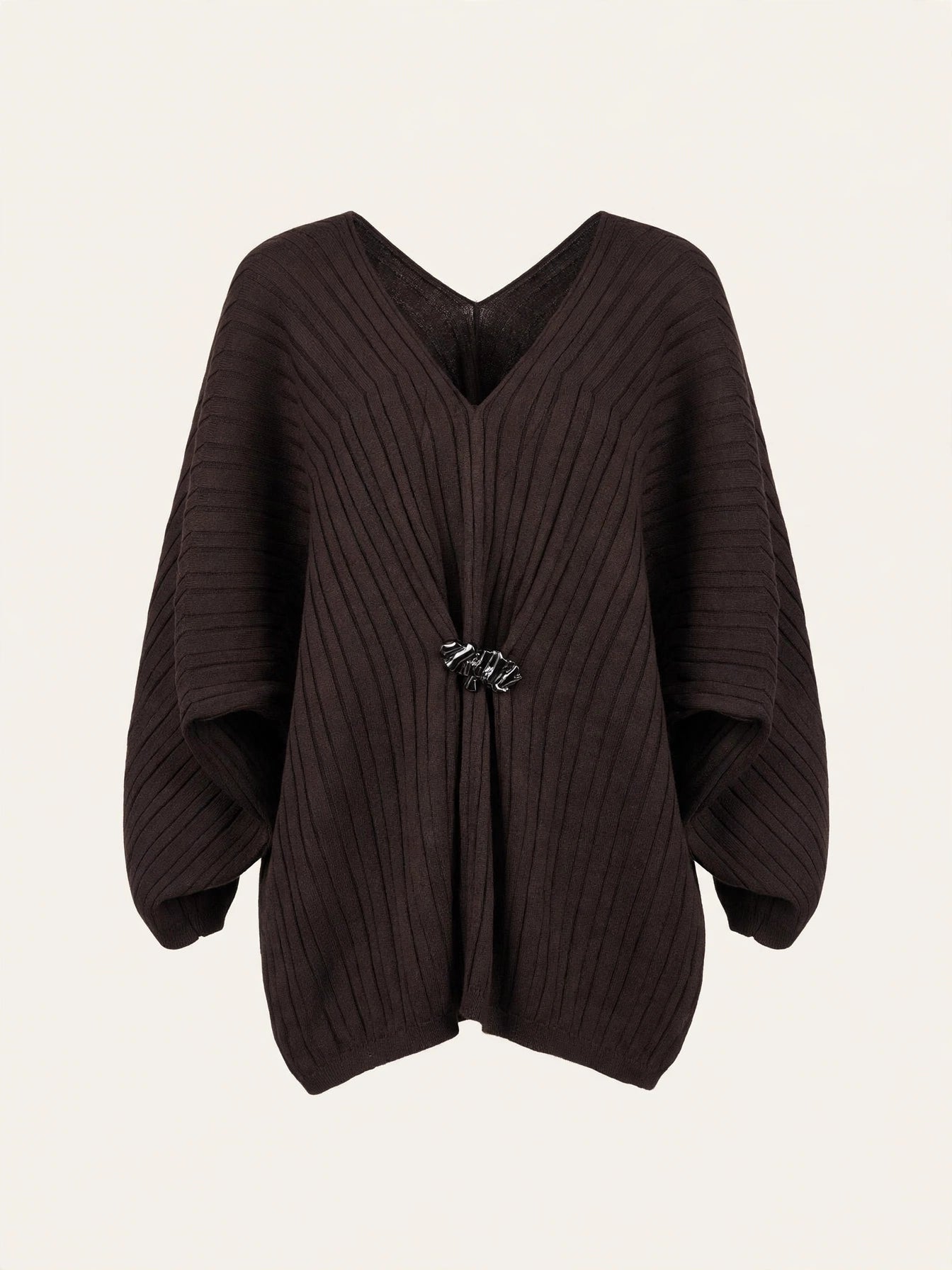 MAGLIA PONCHO CON DETTAGLIO CENTRALE ORO