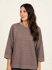 MAGLIA OVER LAVORAZINE TRECCIA E BOTTONE MANICA