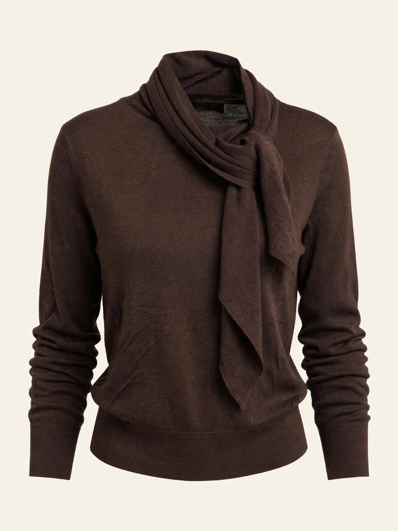 MAGLIA CON COLLO A SCIARPA INTEGRATA