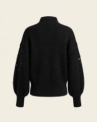 MAGLIONE CON PAILLETES COLLO ALTO OVERSIZE