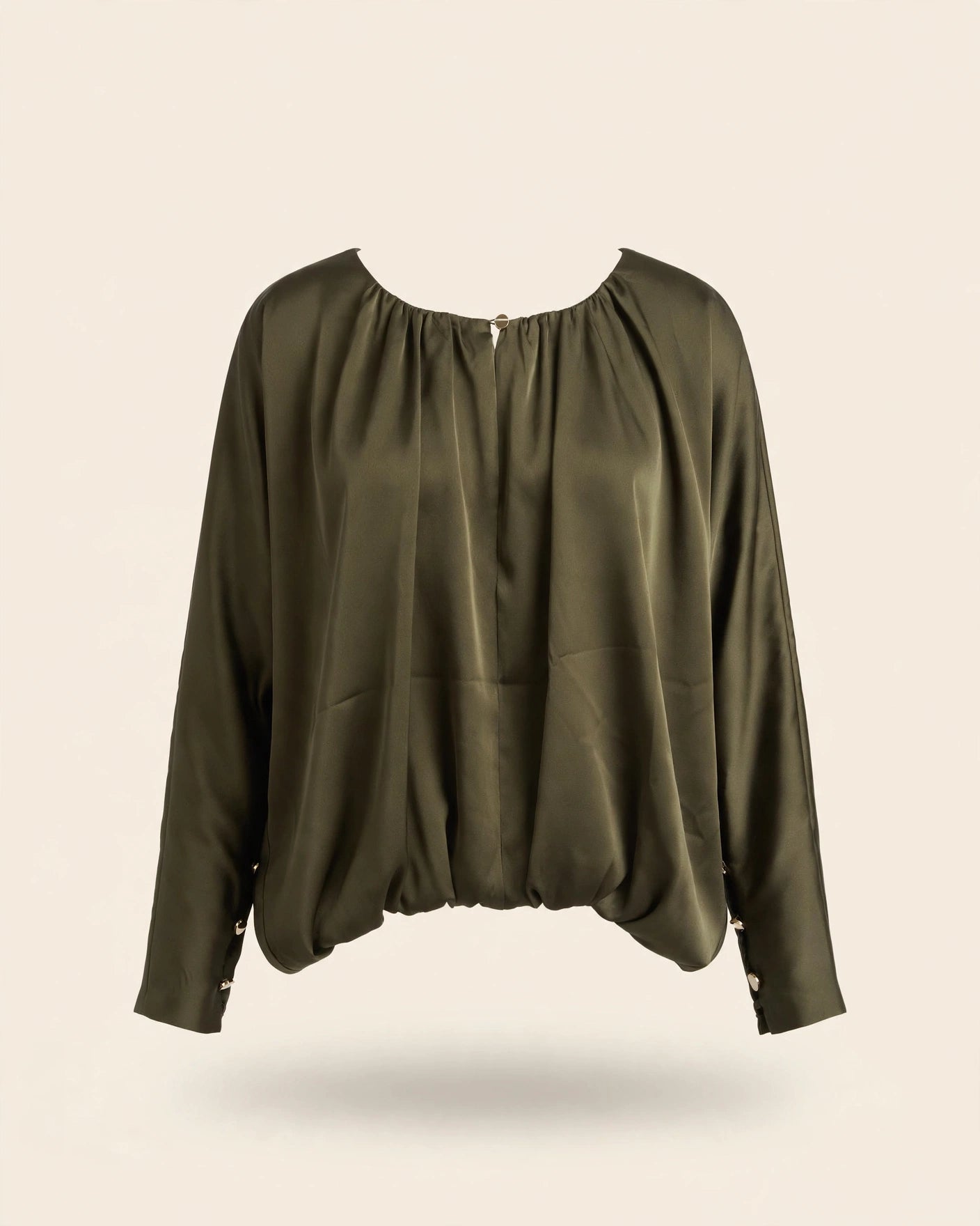 BLUSA IN RASO CON BOTTONI GOLD