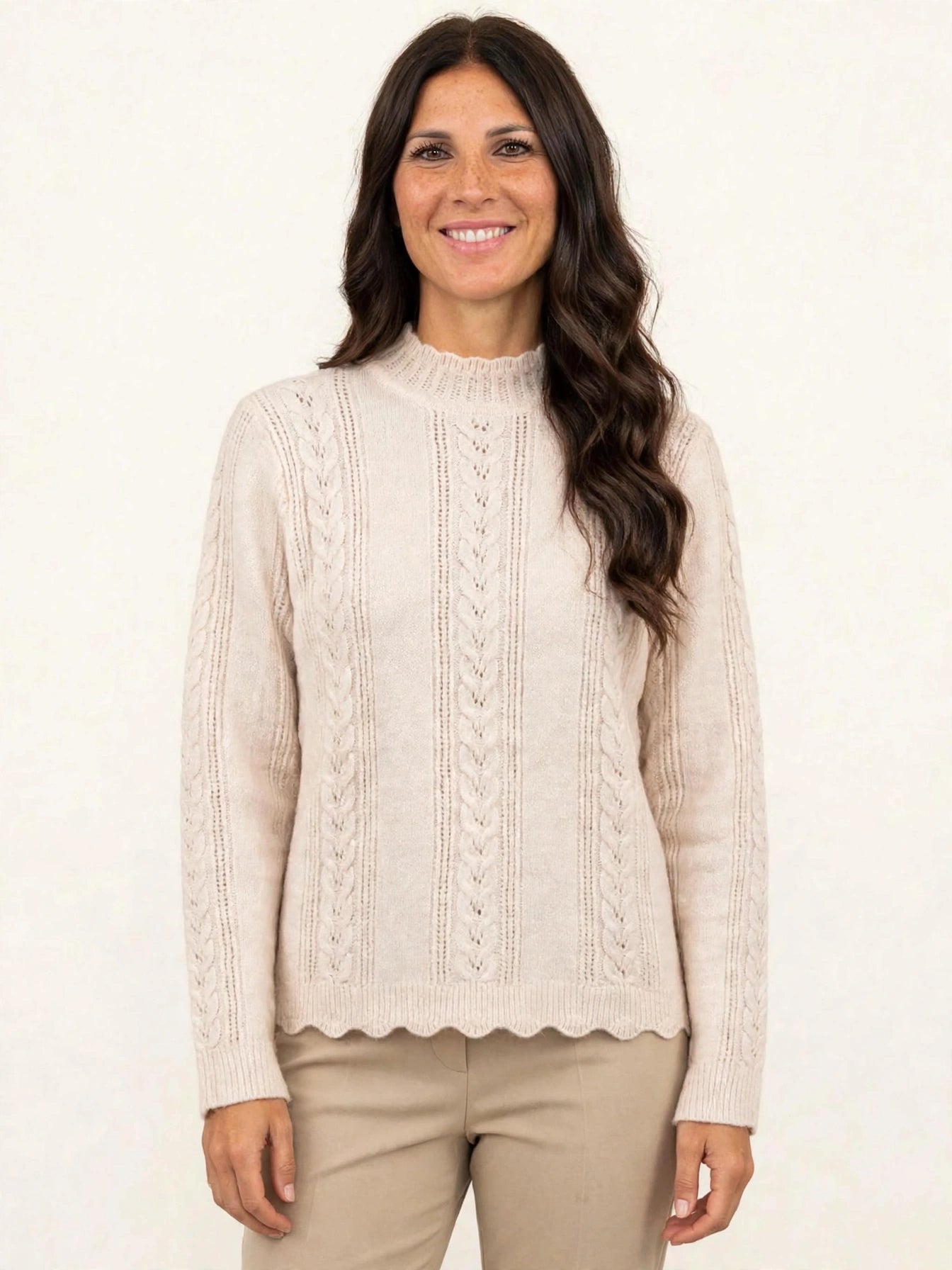MAGLIONE A TRECCE COLLO ALTO