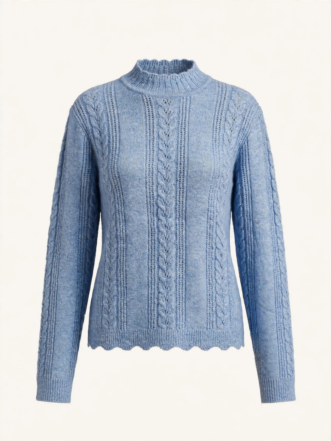 MAGLIONE A TRECCE COLLO ALTO