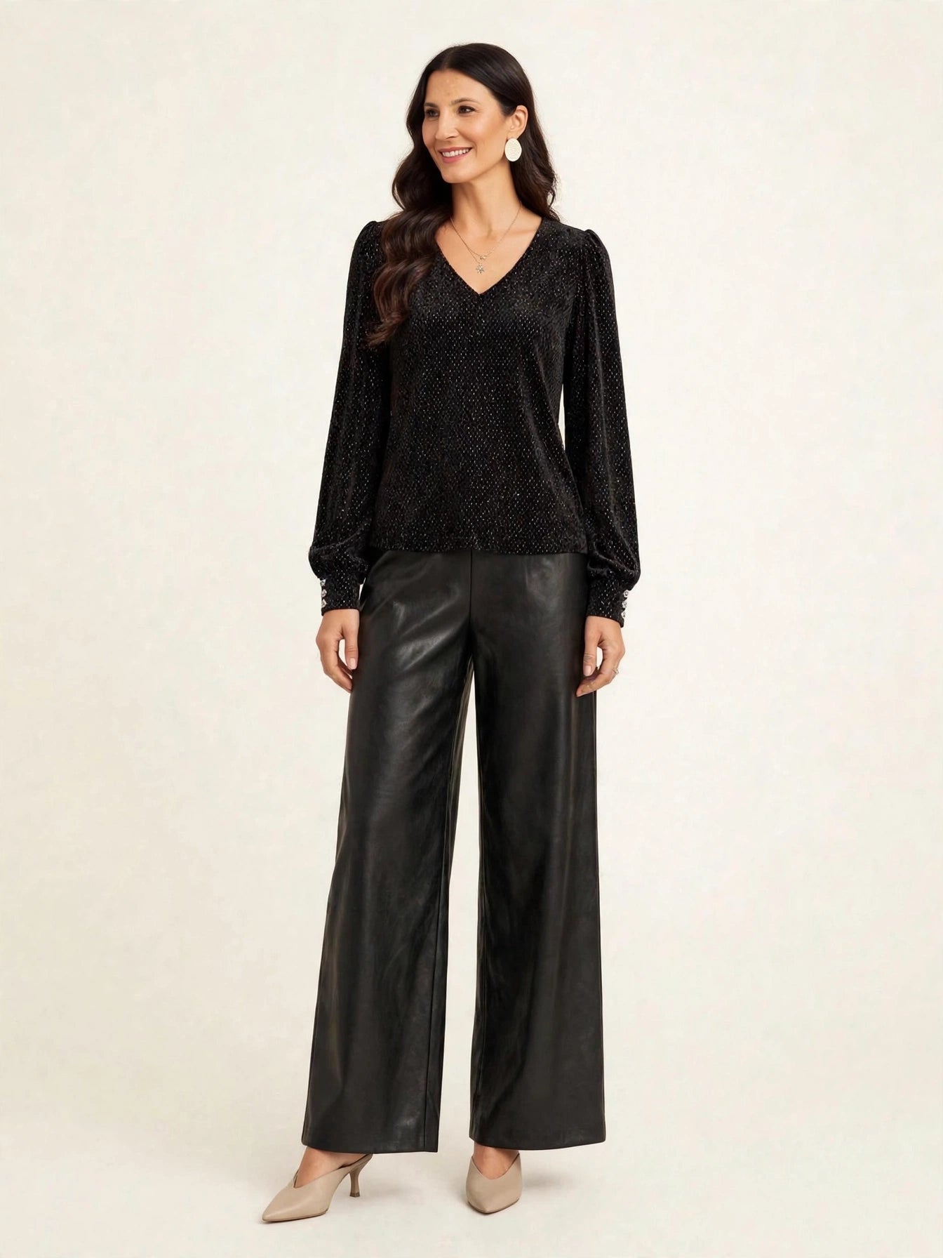 BLUSA VELLUTO LUREX SCOLLO A V