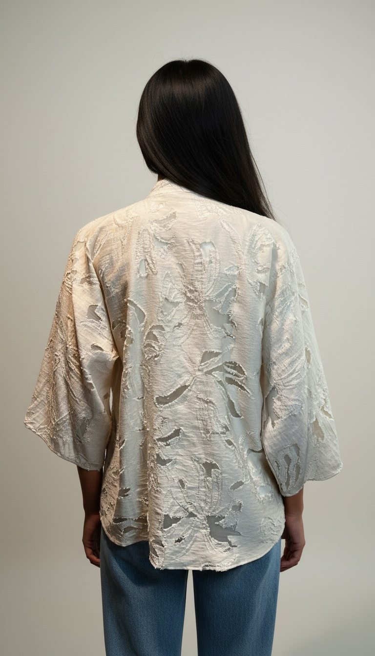 Camicia con ricami floreali
