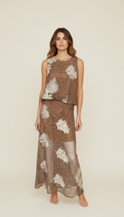 TOP EFFETTO RETE CON RICAMI ELASTICO SOTTO