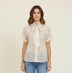 CAMICIA CON PIETRE PERLE E PAILLETTES
