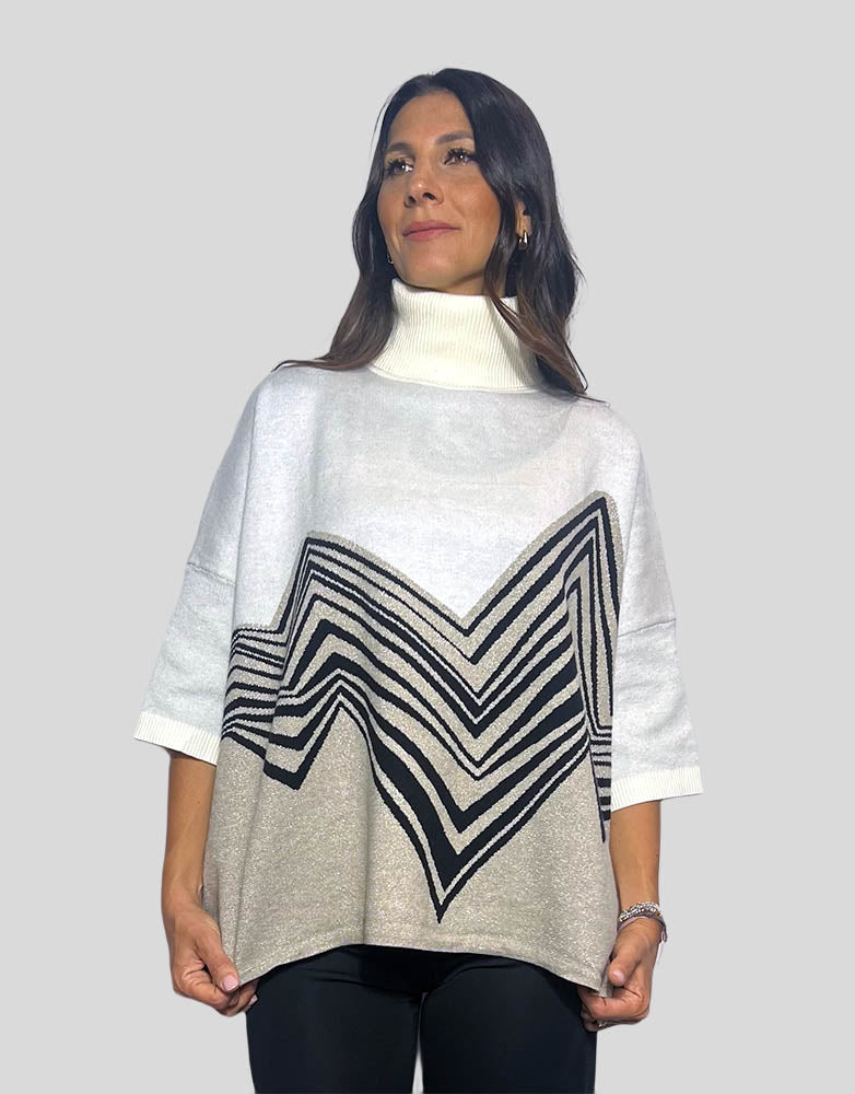 MAGLIA CON STAMPA GEOMETRICA