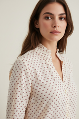 Camicia collo coreano microfantasia